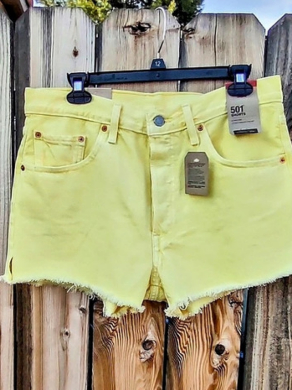 Levi's 501 Shorts High Rise Yellow Waist 31 NWT
